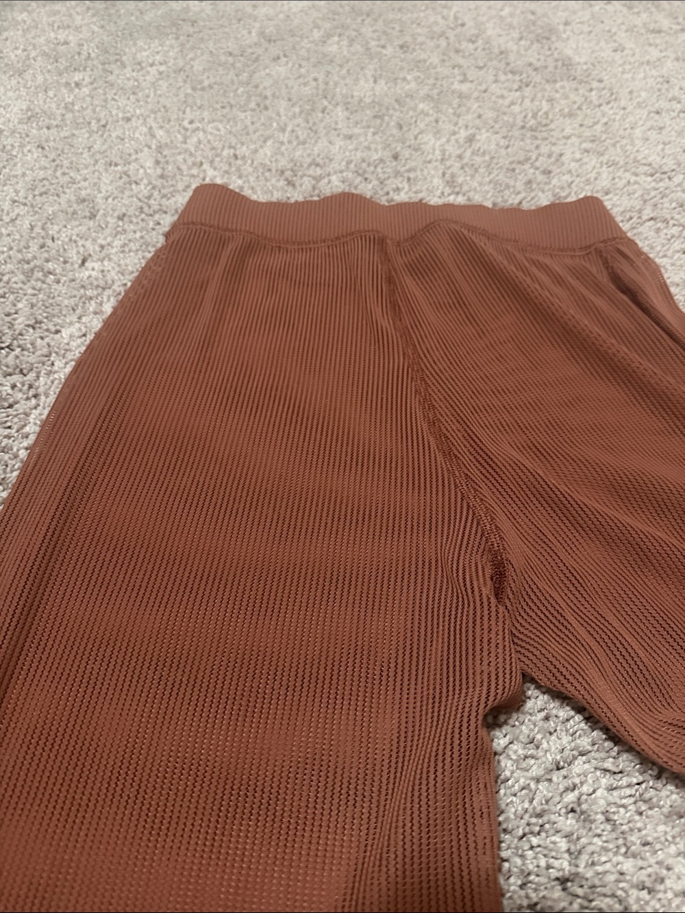 ALO Yoga Striped Mesh Tropical Nights Tank & Flare Pant in chestnut - Picture 9 of 10